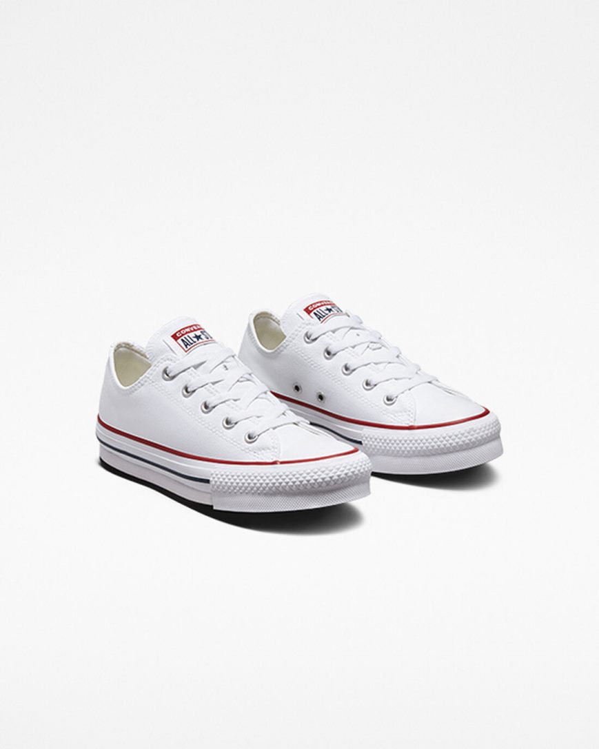 Topanky Na Platforme Converse Chuck Taylor All Star Lift Nizke Dievcenske Biele Tmavo Červené Námornícka Modrá | SK SYQWA9